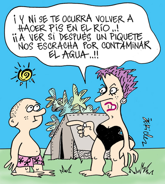 Humor Jericles Alpa Corral pis en el agua